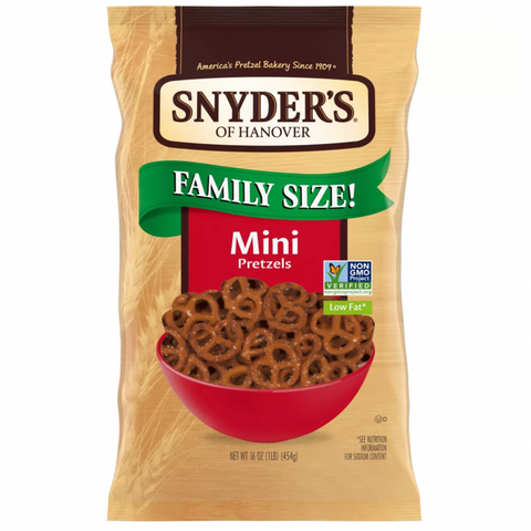 Snyder's Pretzels Family Size, Mini Pretzels 16 Oz