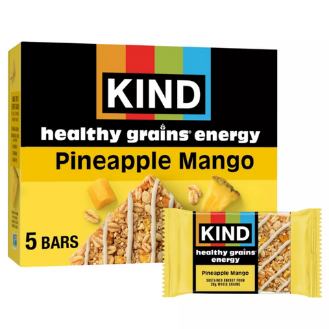 KIND Health Grains Energy Pineapple Mango Protein Bars, 5 Count