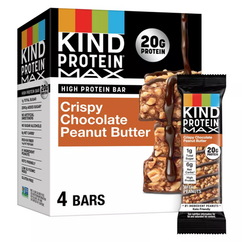 KIND Protein Max Chocolate Peanut Butter Protein Bars, 8.7oz, 4 Count