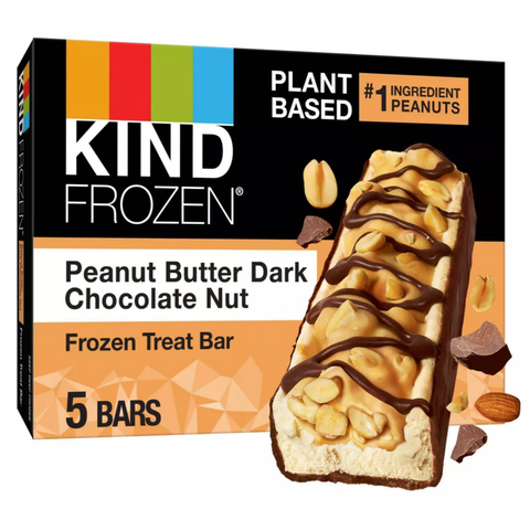 Kind Frozen Peanut Butter Dark Chocolate Nut Plant Based Frozen Treat Bars, 8 fl oz, 5 Count