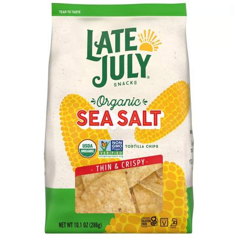Late July Snacks Thin and Crispy Organic Tortilla Chips with Sea Salt, 10.1oz