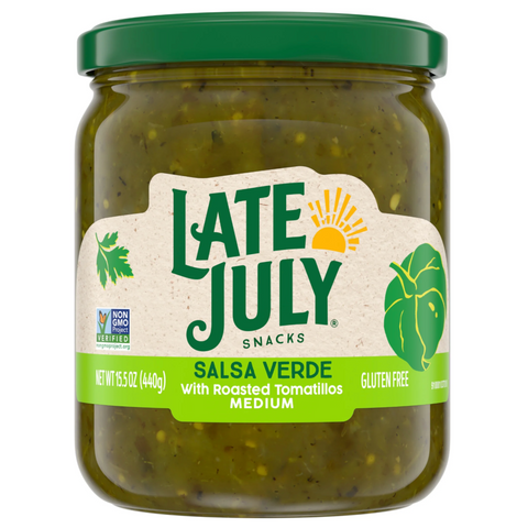 Late July Snacks Salsa Verde with Roasted Tomatillos, Medium, 15.5 oz