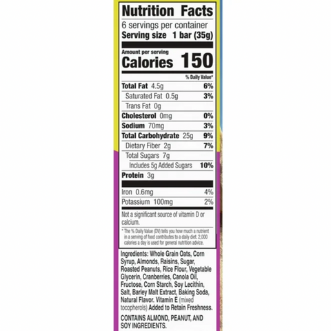 Nature Valley Chewy Fruit and Nut Granola Bars, Trail Mix, 6 Ct