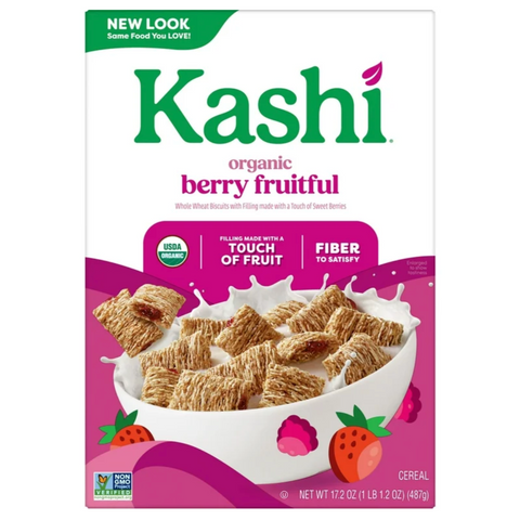 Kashi Breakfast Cereal, Organic, Fiber Cereal, Berry Fruitful, 17.2oz