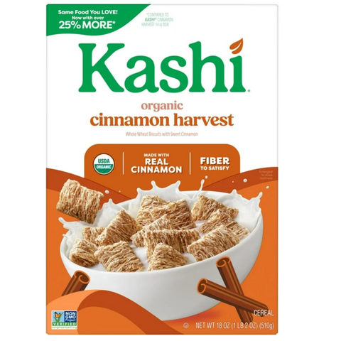 Kashi Breakfast Cereal, Organic, Whole Grain, Cinnamon Harvest, 18oz