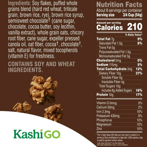 Kashi GO Protein Cereal, Chocolate Crunch, 16oz
