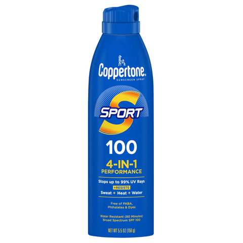 Coppertone Sport Sunscreen Spray, SPF 100 Spray Sunscreen, 5.5 oz