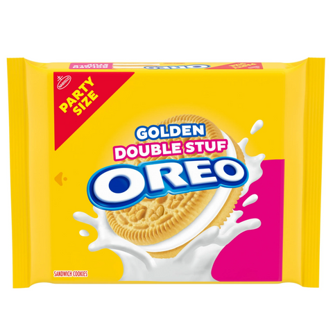 OREO Double Stuf Golden Sandwich Cookies, Party Size, 24.95 oz
