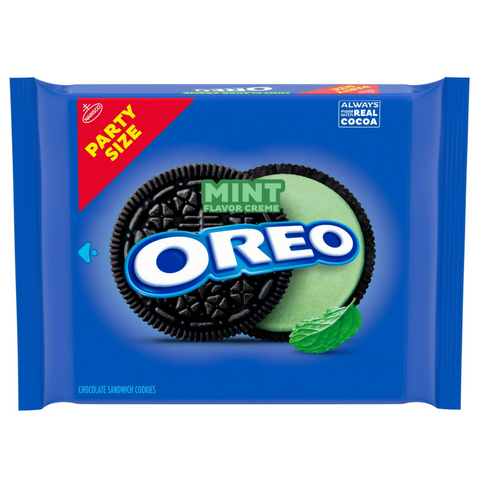 OREO Mint Creme Chocolate Sandwich Cookies, Party Size, 24.95 oz