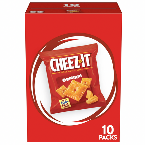 Cheez-It Original Baked Snack Crackers, Lunch Snacks, 10 Count