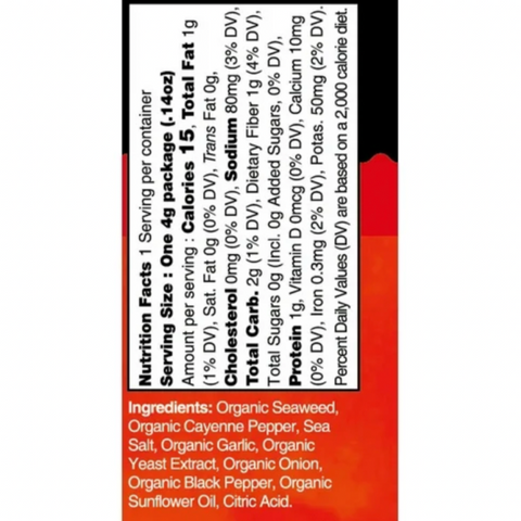Ocean's Halo Organic Trayless Seaweed Snack, Red Hot Chili Crunch, Vegan, 0.14 oz