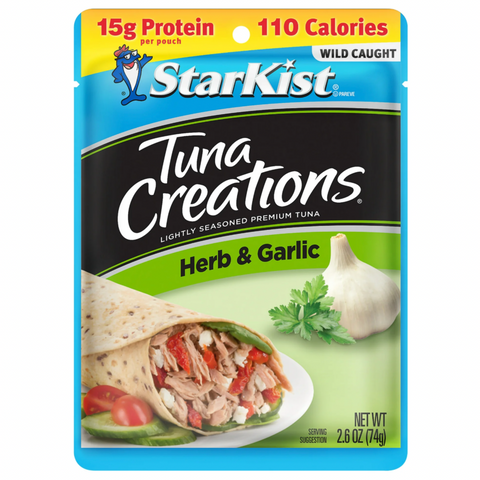 Starkist Tuna Creations Pouch, Herb & Garlic, 2.6 oz