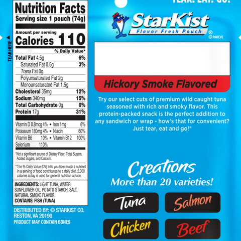 Starkist Tuna Creations Pouch, Hickory Smoked, 2.6 oz