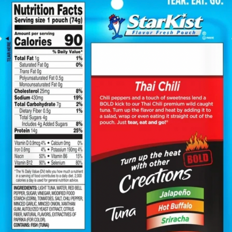 Starkist Tuna Creations Bold, Thai Chili Style, 2.6 oz