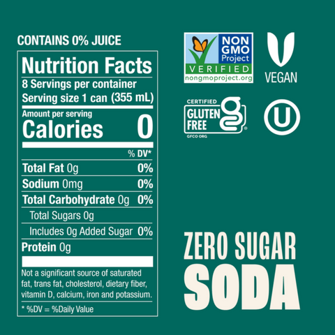 Zevia Zero Sugar, 0 Calorie Variety Soda, 12 fl oz, 8 Count