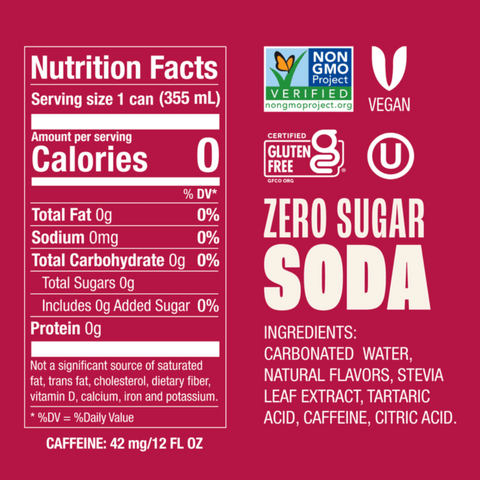 Zevia Zero Calorie, No Sugar Dr. Zevia Soda Pop, 12 fl oz, 8 Count