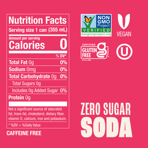 Zevia Zero Sugar, Caffeine-Free Fruity Variety Soda, 12 fl oz, 8 Count
