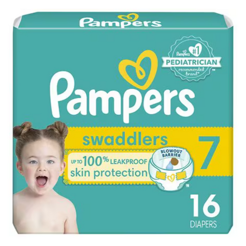 Pampers Swaddlers Diapers - Size 7, 16 Count