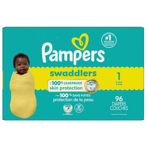 Pampers Swaddlers Diapers - Size 1, 96 Count