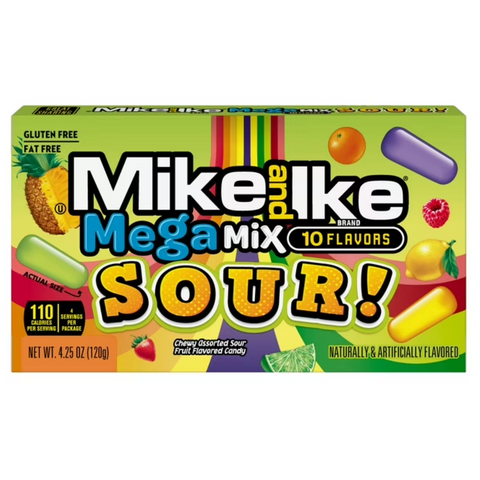Mike and Ike Mega Mix SOUR! Chewy Candy, 4.25 oz