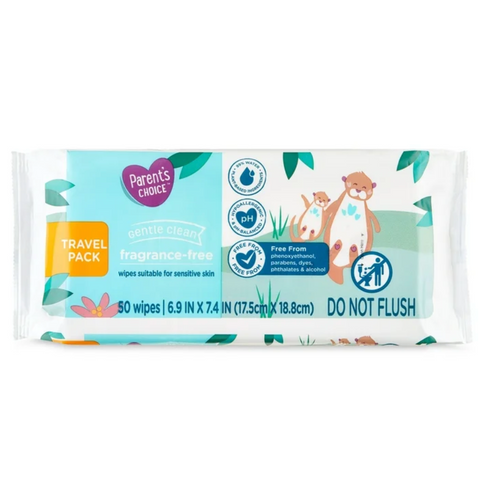 Parent's Choice Fragrance Free Baby Wipes, 50 Count