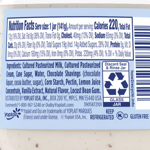 Oui by Yoplait French Style Yogurt, Creamy Vanilla & Chocolate Chip, 5 oz