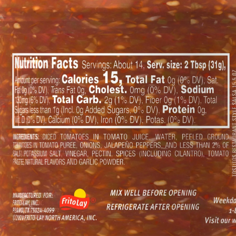 Tostitos, Restaurant Style Salsa Medium - 15.5 Oz.
