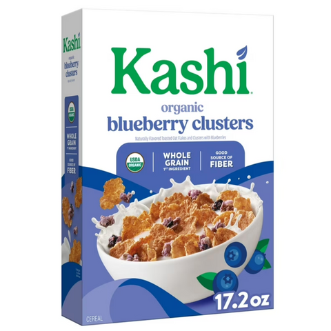 Kashi Breakfast Cereal, Organic, Whole Grain, Blueberry Clusters, 17.2oz