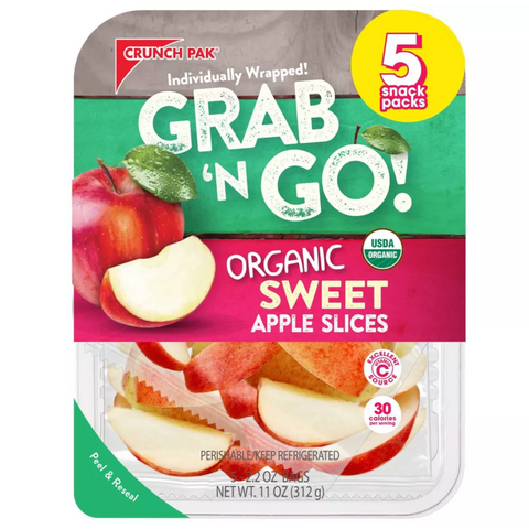 Crunch Pak Organic Sweet Apple Slices, 11oz, 5 Count