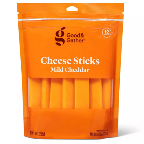 Good & Gather™ Mild Cheddar Cheese Sticks, 9oz, 12 Count