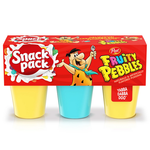 Snack Pack Post Fruity PEBBLES Flavored Pudding Cups, 3.25 oz 6 Count