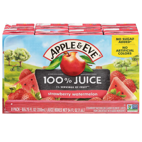 Apple & Eve Strawberry Watermelon 100% Juice, 6.75 fl oz, 8 count
