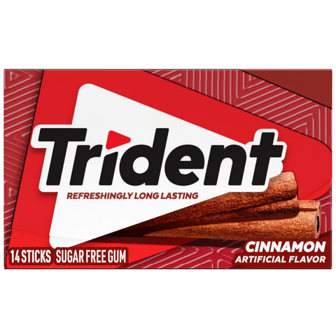 Trident Cinnamon Sugar Free Gum, Regular Size, 14 Pieces