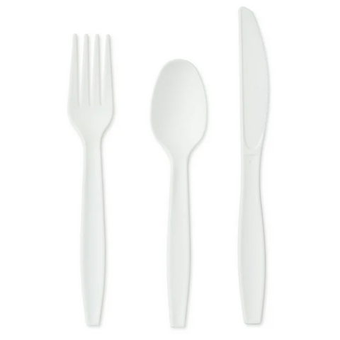 Great Value Disposable Compostable Cutlery Set, 24 Count Includes 8F/8S/8K