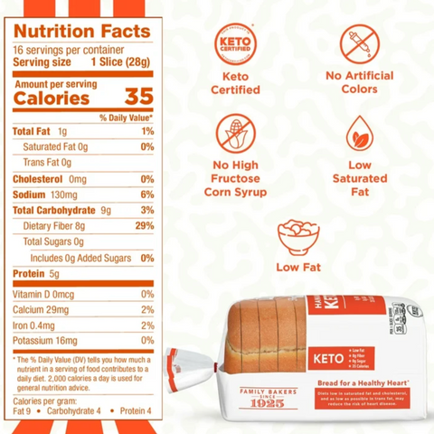 Lewis Bake Shop Healthy Life Hawaiian Keto Bread, 16 oz