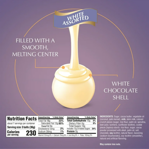 Lindt LIindor White Chocolate Assorted Chocolate Candy Truffles, 8.5 oz.
