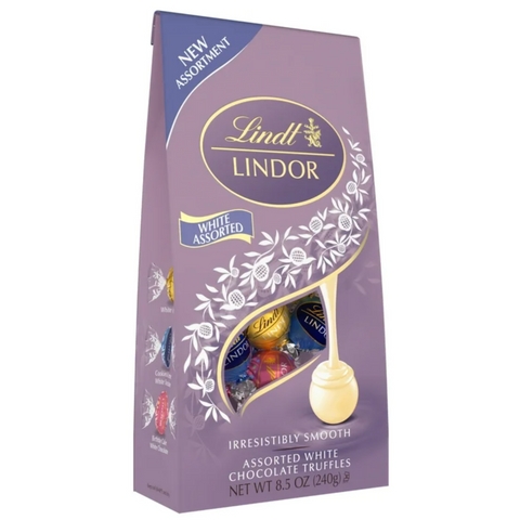 Lindt LIindor White Chocolate Assorted Chocolate Candy Truffles, 8.5 oz.