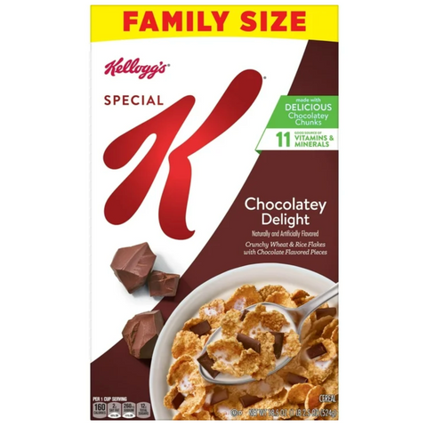 Special K Chocolatey Delight Cereal, Family Size 18.5 oz