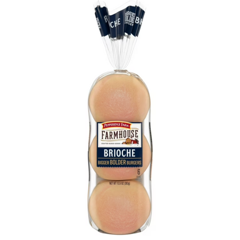 Pepperidge Farm Farmhouse Brioche Hamburger Buns, 6 Count