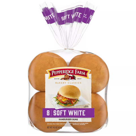Pepperidge Farm Soft White Hamburger Buns, 8 Ct