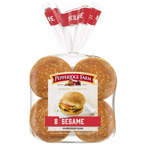 Pepperidge Farm Sesame Topped Hamburger Buns, 8 Ct