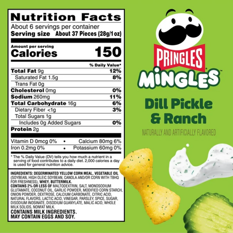 Pringles Mingles Dill Pickle and Ranch Puffed Snacks, Salty Snacks, 5.5 oz