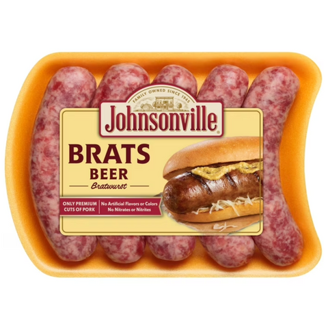 Johnsonville Brats Beer Pork Bratwurst Links, 19 oz, 5 Count