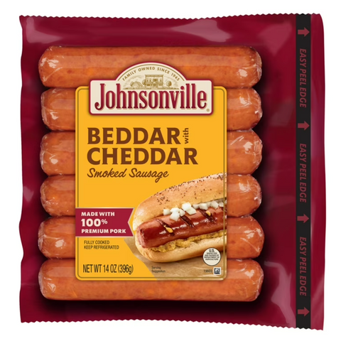 Johnsonville Beddar with Cheddar Smoked Sausage, 14 oz, 6 Count