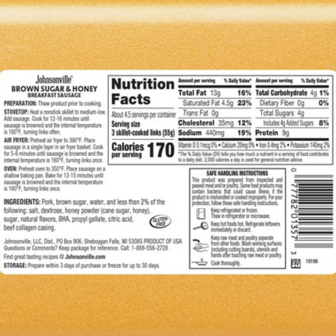 Johnsonville Brown Sugar & Honey Breakfast Sausage, 12 oz, 14 Count