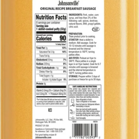 Johnsonville Original Breakfast Sausage, 12 oz, 8 Count