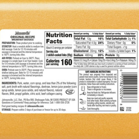 Johnsonville Original Breakfast Sausage, 12 oz, 14 Count