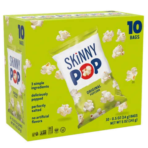 SkinnyPop Gluten-Free Original Popcorn, 0.5 oz, 10 Count