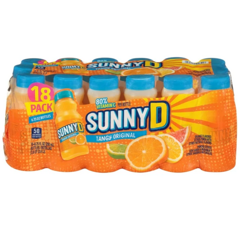 SunnyD Tangy Original Shelf Stable Orange Juice Drink, 6.75 fl oz, 18 Count