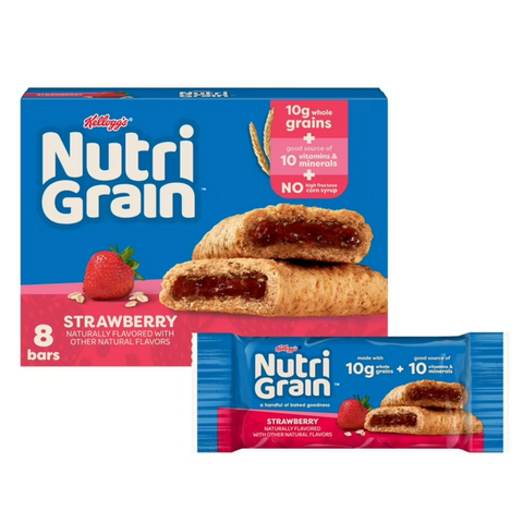 Kellogg's Nutri-Grain Strawberry Chewy Breakfast Bars, 8 Count